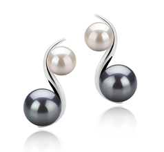 5-8mm De apa dulce Set de cercei in Elida Negru
