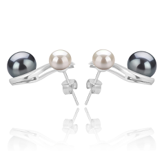 5-8mm De apa dulce Set de cercei in Elida Negru