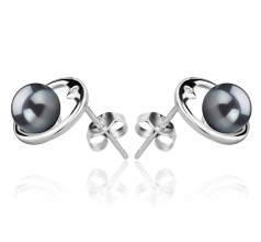 6-7mm De apa dulce Set de cercei in Sharon Negru