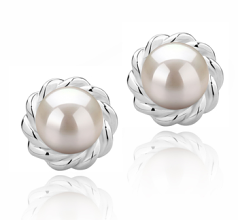 8-9mm De apa dulce Set de cercei in Bessie Alb
