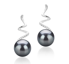 8-9mm De apa dulce Set de cercei in Lolita Vopsit în negru