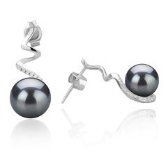 8-9mm De apa dulce Set de cercei in Lolita Vopsit în negru