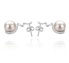 8-9mm De apa dulce Set de cercei in Lolita Alb