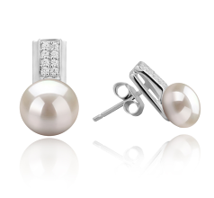 8-9mm De apa dulce Set de cercei in Brand new' Alb