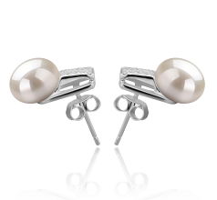 8-9mm De apa dulce Set de cercei in Brand new' Alb