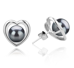 8-9mm tahitian Set de cercei in Kimberly-Heart Negru