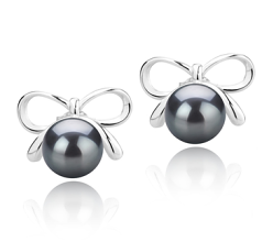 8-9mm tahitian Set de cercei in Kayla Negru
