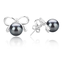 8-9mm tahitian Set de cercei in Kayla Negru