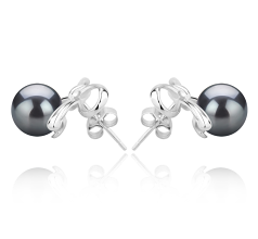 8-9mm tahitian Set de cercei in Kayla Negru