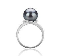 9-10mm tahitian Inel in Royisal Negru