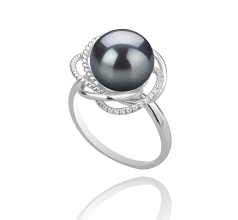 9-10mm tahitian Inel in Bobbie Negru