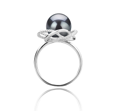 9-10mm tahitian Inel in Bobbie Negru