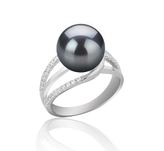 10-11mm tahitian Inel in Layana Negru