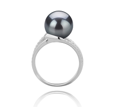 10-11mm tahitian Inel in Layana Negru