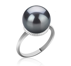 10-11mm tahitian Inel in Tindra Negru