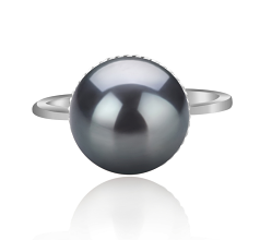 10-11mm tahitian Inel in Tindra Negru