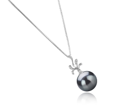 12-13mm tahitian Pandantiv in Abanos Negru