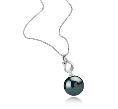11-12mm tahitian Pandantiv in Elin Negru