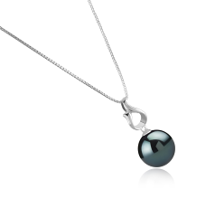 11-12mm tahitian Pandantiv in Elin Negru