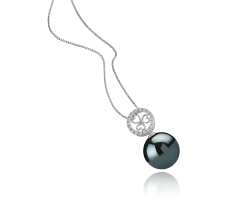 12-13mm tahitian Pandantiv in Klara Negru