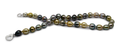 8-10mm tahitian Colier in 16 inci Multicolor
