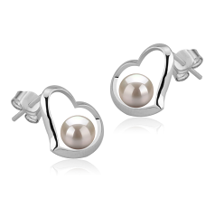 5-6mm De apa dulce Set de cercei in Nadira Alb