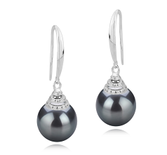 10-11mm tahitian Set de cercei in Roxanne Negru
