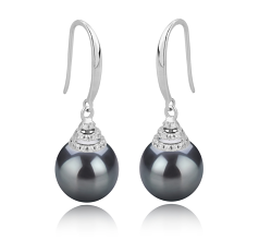 10-11mm tahitian Set de cercei in Roxanne Negru