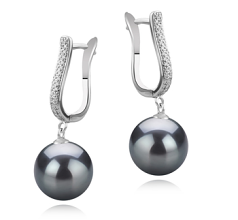 10-11mm tahitian Set de cercei in Ophelia Negru