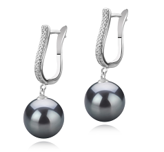 10-11mm tahitian Set de cercei in Ophelia Negru