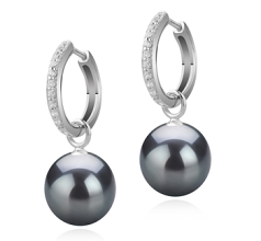 10-11mm tahitian Set de cercei in Rosalind Negru