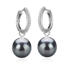 10-11mm tahitian Set de cercei in Rosalind Negru