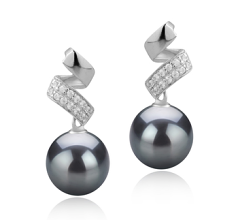 9-10mm tahitian Set de cercei in Blair Negru