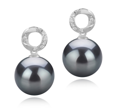 9-10mm tahitian Set de cercei in Scoic? Negru