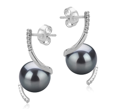 8-9mm De apa dulce Set de cercei in Mathilde Negru