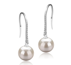 10-11mm De apa dulce Set de cercei in Janet-Cot de pescuit Alb