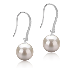 10-11mm De apa dulce Set de cercei in Janet-Cot de pescuit Alb
