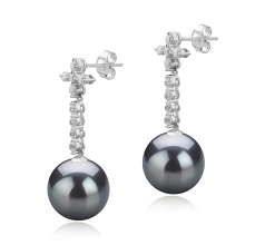 10-11mm tahitian Set de cercei in Raquel Negru