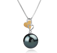 11-12mm tahitian Pandantiv in Fericire Negru