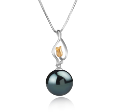11-12mm tahitian Pandantiv in Caresse Negru