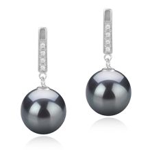 9-10mm tahitian Set de cercei in Janet Negru