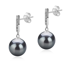 9-10mm tahitian Set de cercei in Janet Negru