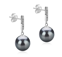 9-10mm tahitian Set de cercei in Janet Negru