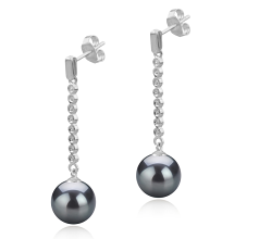 10-11mm tahitian Set de cercei in Porsha Negru