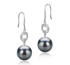 10-11mm tahitian Set de cercei in Adelle Negru
