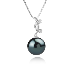 11-12mm tahitian Pandantiv in Angie Negru