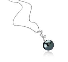 11-12mm tahitian Pandantiv in Angie Negru