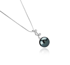 11-12mm tahitian Pandantiv in Angie Negru