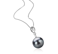 10-11mm tahitian Pandantiv in Lena Negru