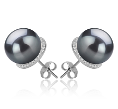 10-11mm tahitian Set de cercei in Tammy Negru